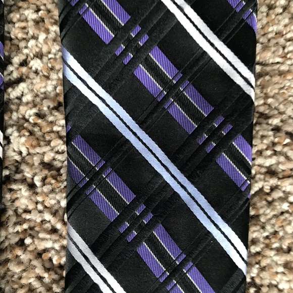 Plaid purple necktie - Picture 2 of 2